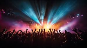 Concert crowd with lights